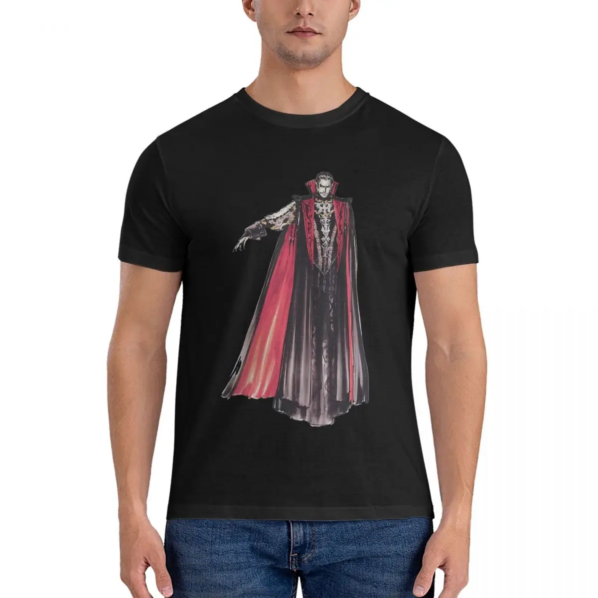 Camisetas De Draculla para hombre, camisetas increíbles de Castlevania, camisetas de manga corta con cuello redondo, 100% algodón, ropa única