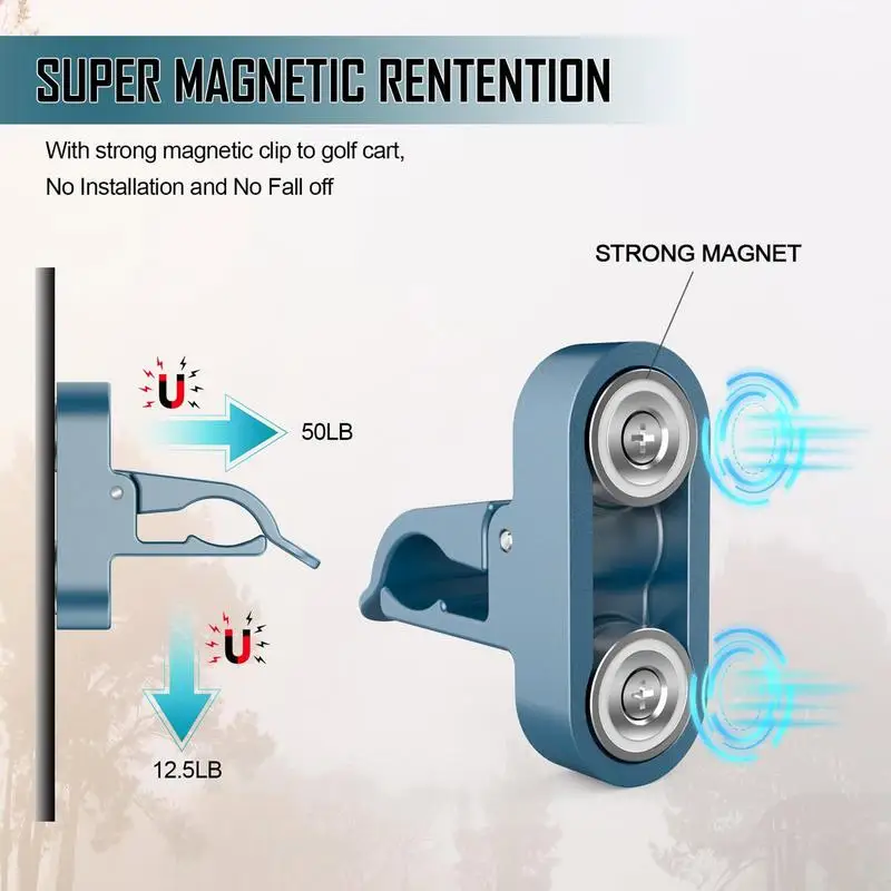 Magnetic Golf Holder Clip 30-60 Rings Gauge Golf Cart Smokes Holder Portable Stand Clip Mount Smokes Clip For Boating Fishing