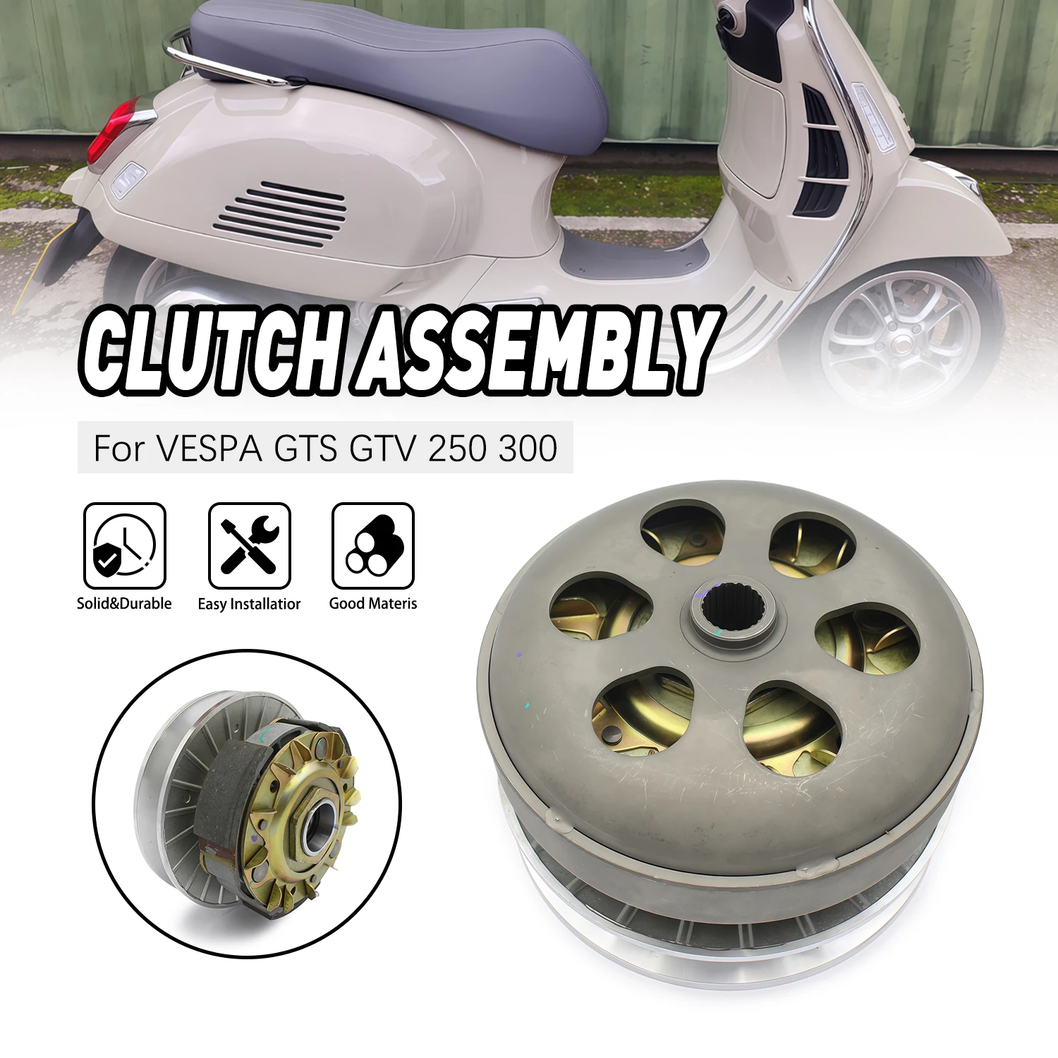 

CM316301 Motorcycle Complete Clutch Pulley Kit For Vespa GT GTS GTV 250 300 Super Sport Transmission Pulley Drive Plate Clutch