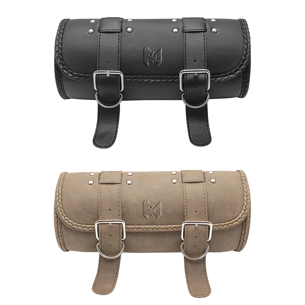 Motorcycle Tool Bag PU Leather Front Fork Handlebar Saddlebag Roll Tail Storage Bag Fit For Honda Rebel 500 CMX500