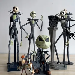 The Nightmare Before Christmas Jack Skellington Pumpkin King Human Skeleton Anime Figure Exquisite Car Ornament Halloween Gifts