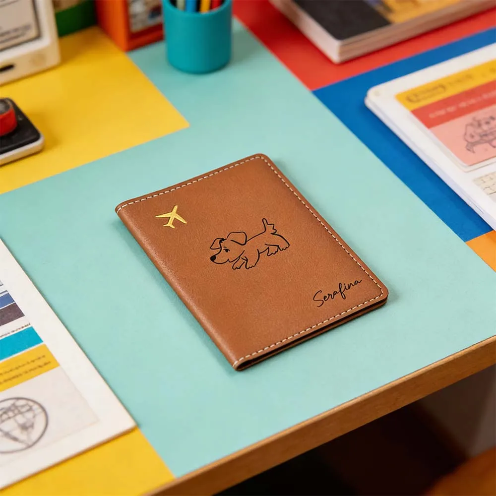 

1pc Personalized Name Passport Cover Keepsake Gift Leather Craft Passport Cover Memory Keepsake
