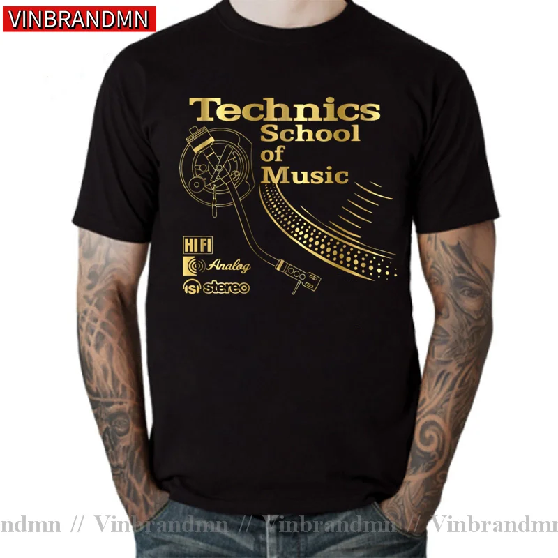 Vintage Deejay shirt Long Play tshirt Technics School of Music T shirt men Retro DJ music T-shirt Classic Hot Fashion Tops Newes