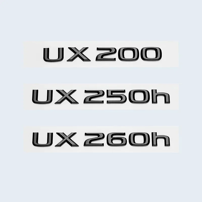 Glossy Black 3D ABS Letters Number UX200 UX250h UX260h HYBRID Emblem For Lexus Car Trunk Logo Sticker Badge Logo Accessories