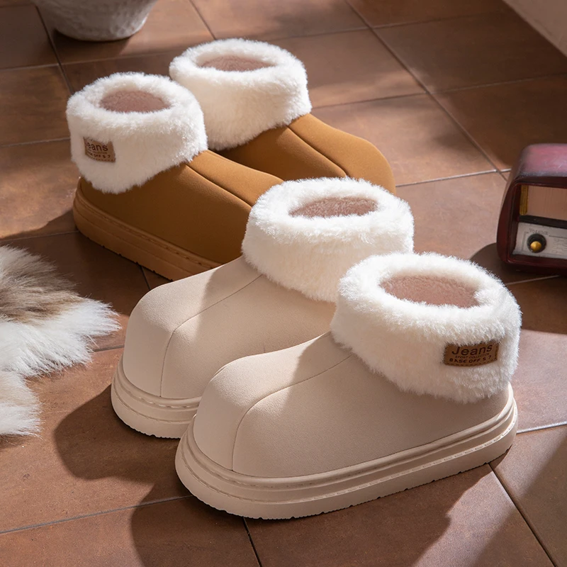 

Winter Fluffy Platform Shoes Women Indoor Outdoor Ankle Boots Female Luxury Designer Fuzzy Fur Slippers Soft Warm Snow Booties