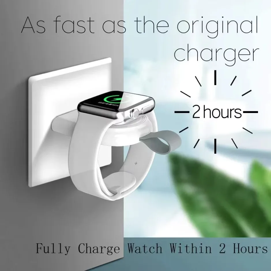 Mini Magnetic Wireless Charger Dock For Apple Watch Series 9 8 7 6 5/SE/3/2 Portable Wireless Charging Cable Charger For Iwatch image 2