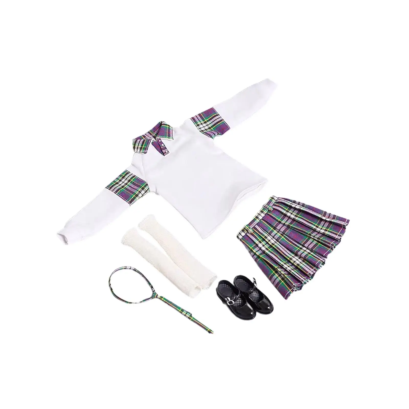 

Комплект униформы для девочек 1/6: стильная юбка и костюм для кукол, реквизит для фотосессий, полный комплект одежды для 12-дюймовых фигурок