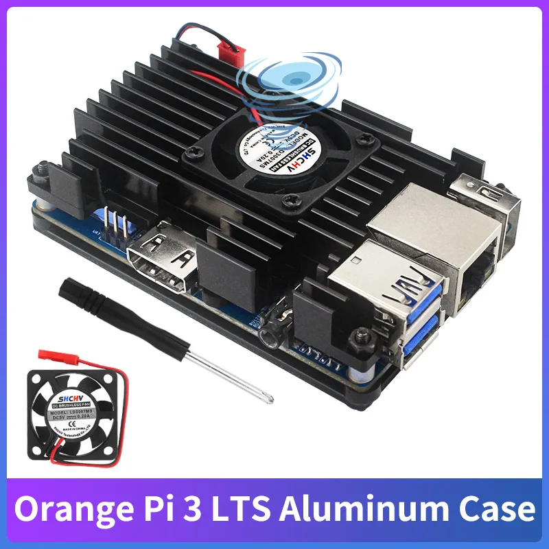 

Orange Pi 3 LTS Aluminum Alloy Case Metal Armored Heat Dissipation Shell Passive Cooling Enclouse with Fan for Orange Pi 3 LTS