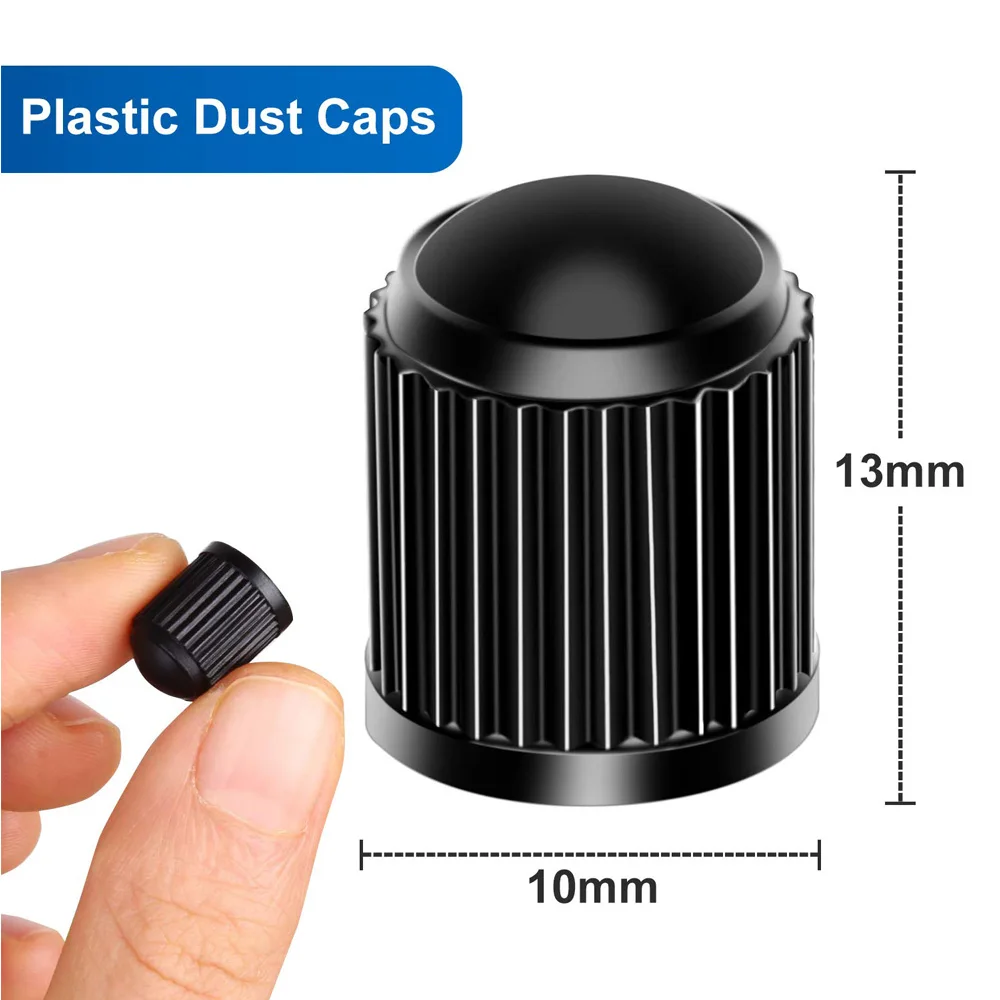 100Pcs Tire Valve Caps, Plastic Valve Stem Caps with O Rubber Seal, Universal Stem Covers for Car SUV Bike Bicycle Motorcycles