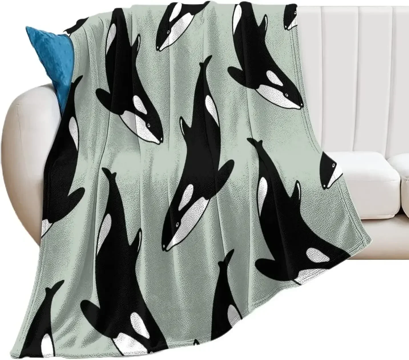 Killer Whale Orca Throw Blanket Ultra Soft Blanket Warm Thin Blanket for Home Bed Couch Blankets Bedspreads for Adults Children