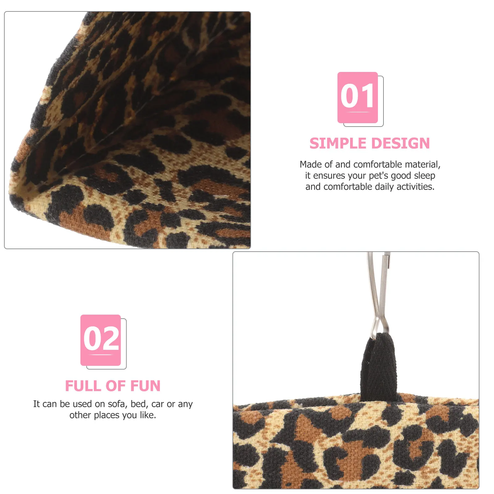 

Leopard Print Small Animal Hamster Nest Hanging Cage For Squirrel Mice Rats Pet Bed House Warm Winter Use Cozy Nest For Small