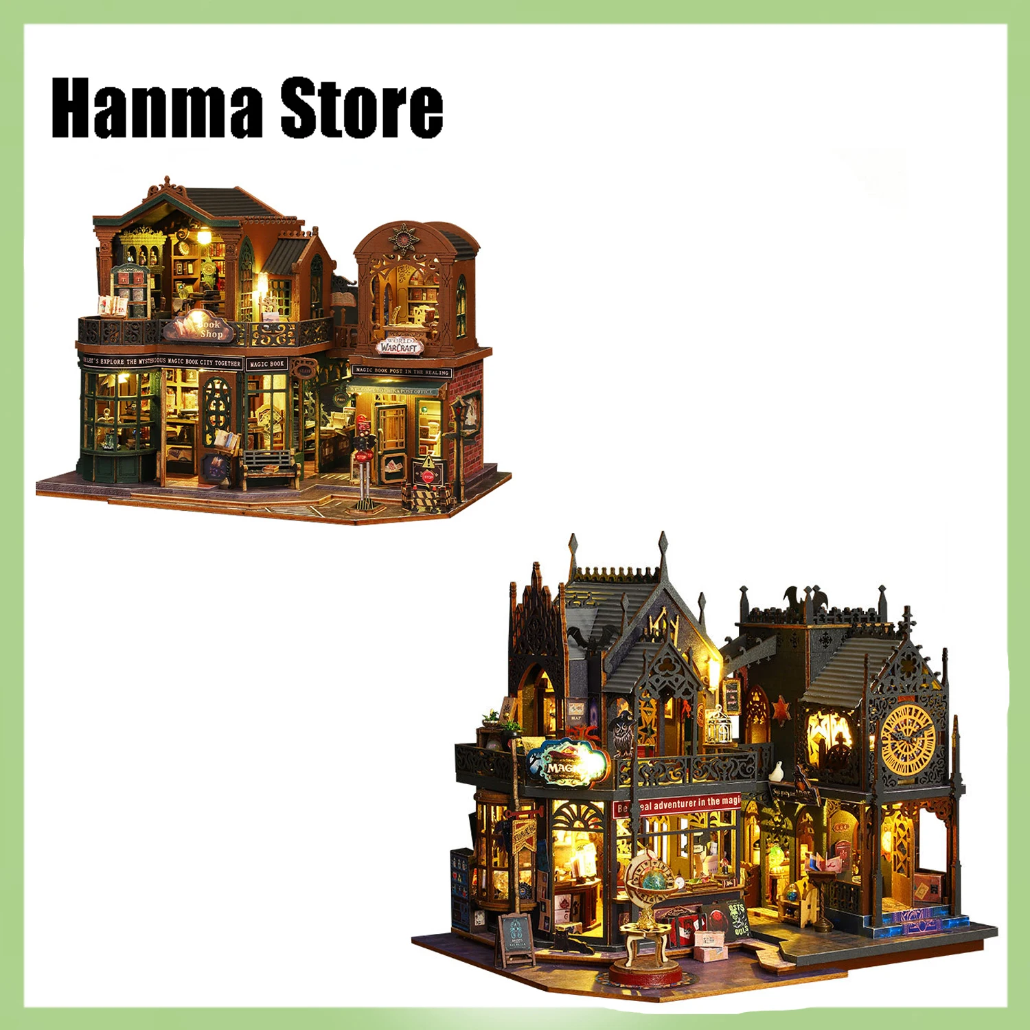 

Villa DIY Big Doll House Wooden Miniature Furniture Twilight Bookstore Dollhouse Handmade home Model Assembly Toys Birthday Gift