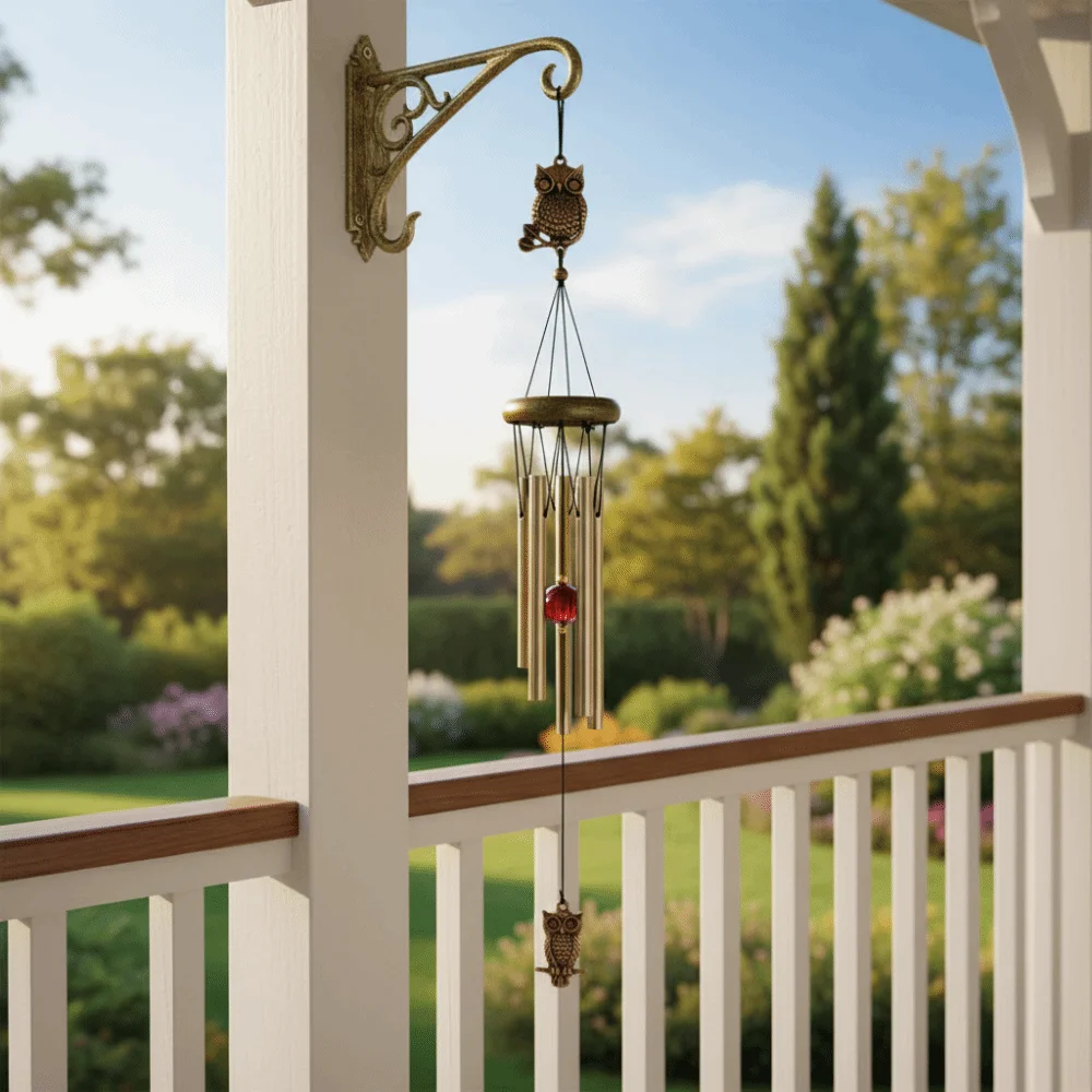 Classic Rustic Style Metal Wind Chimes Butterfly Design Aluminum Pipe Outdoor Wind Chimes Soothing Double Fishes Windchime Gift