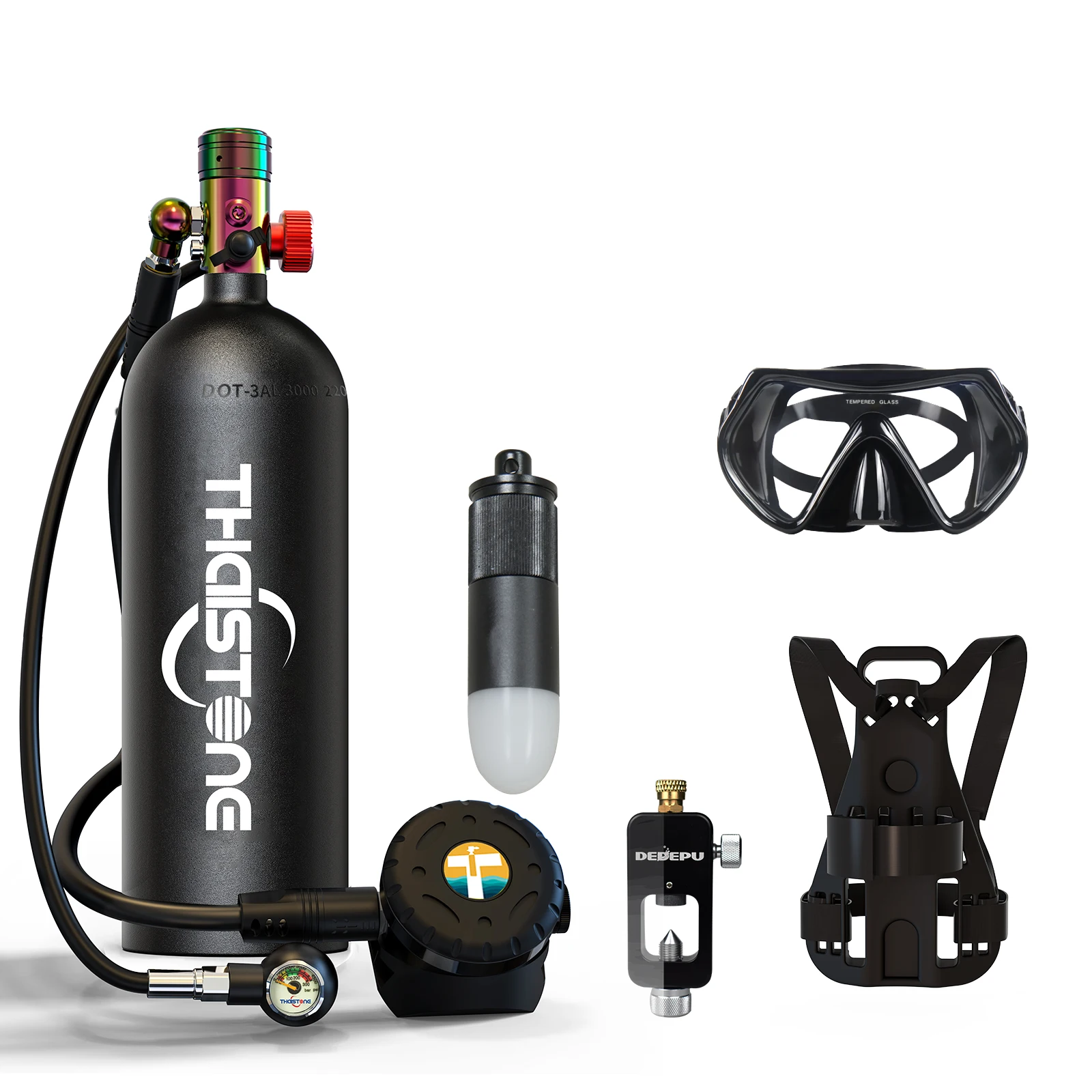 

TAIITONEE-Scuba Diving Bottle, Snorkeling Equipment, Oxygen Cylinder, 30Minutes Capacity, Snorkeling Equipment, 2.3L