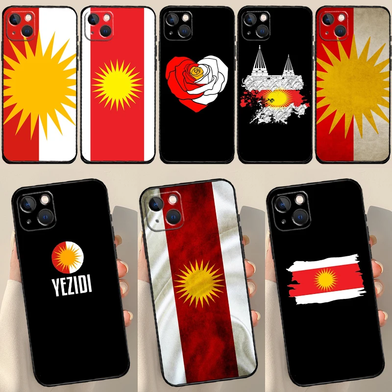 Yazidis Flag Cover For iPhone 16 12 11 13 14 15 Pro Max 12 Mini Plus X XR XS Max Phone Case