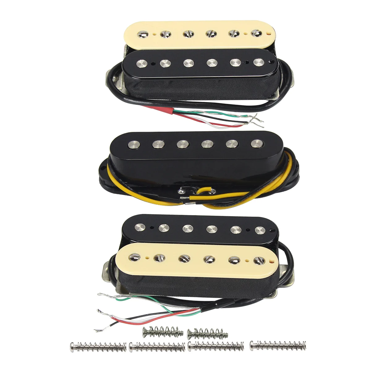 FLEOR 3pcs Ceramic Electric Guitar Humbucker Pickup +Single Coil Pickups HSH Guitar Parts