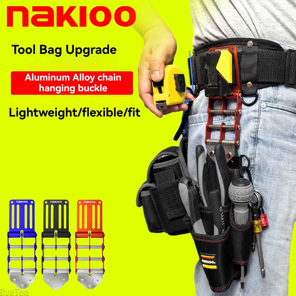 Quick Release Tool Belt Buckle - 53mm Stainless Steel Axle with Adjustable Chain Clip for Electricians