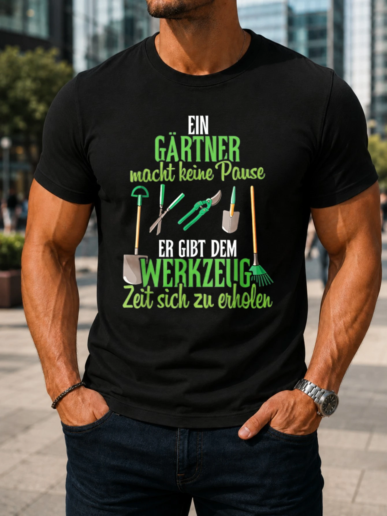 Gardening Tools German - T-shirt Unisex Vintage da Giardino con