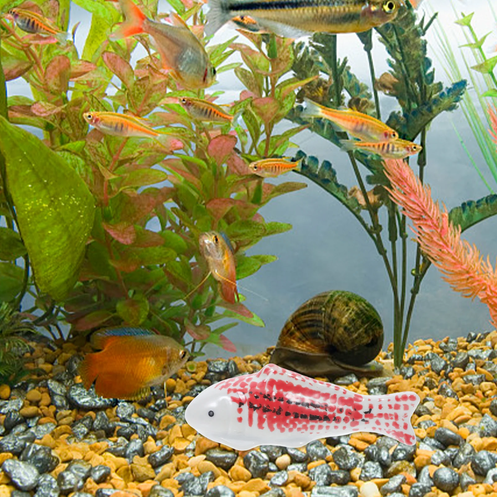 

Small Ceramic Floating Fish Ornament Porcelain Fish for Aquarium Tank Decor Lifelike Simulation Craft for Pond Fountain Water