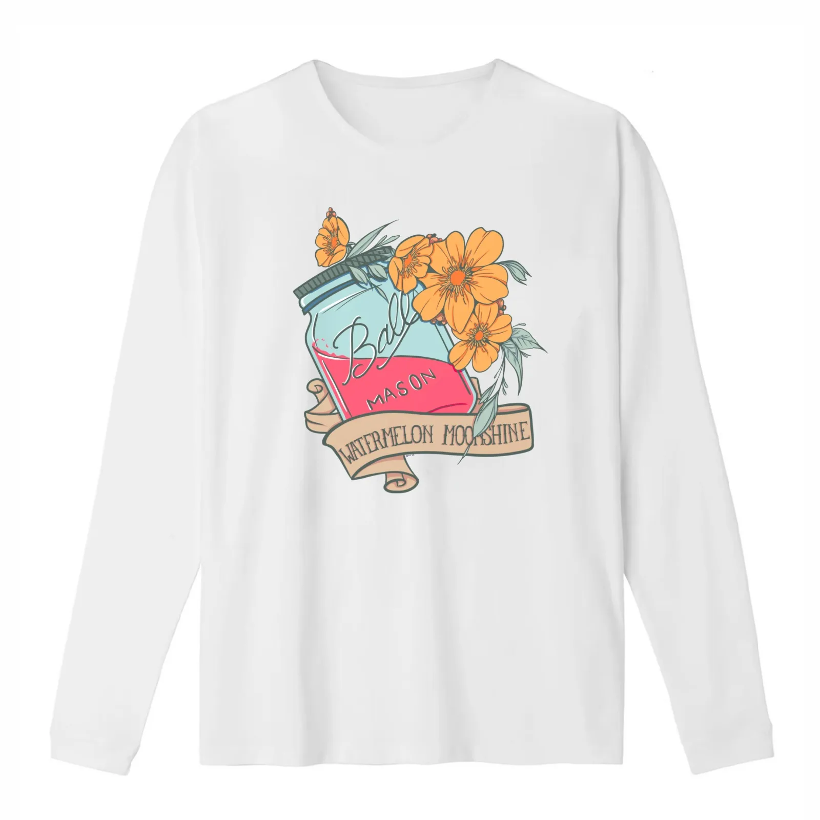 Moonshine mason jar T-Shirt Summer Casual Cotton Tee Oversized Streetwear Tops Vintage Graphic Print Loose Fit Short Sleeve