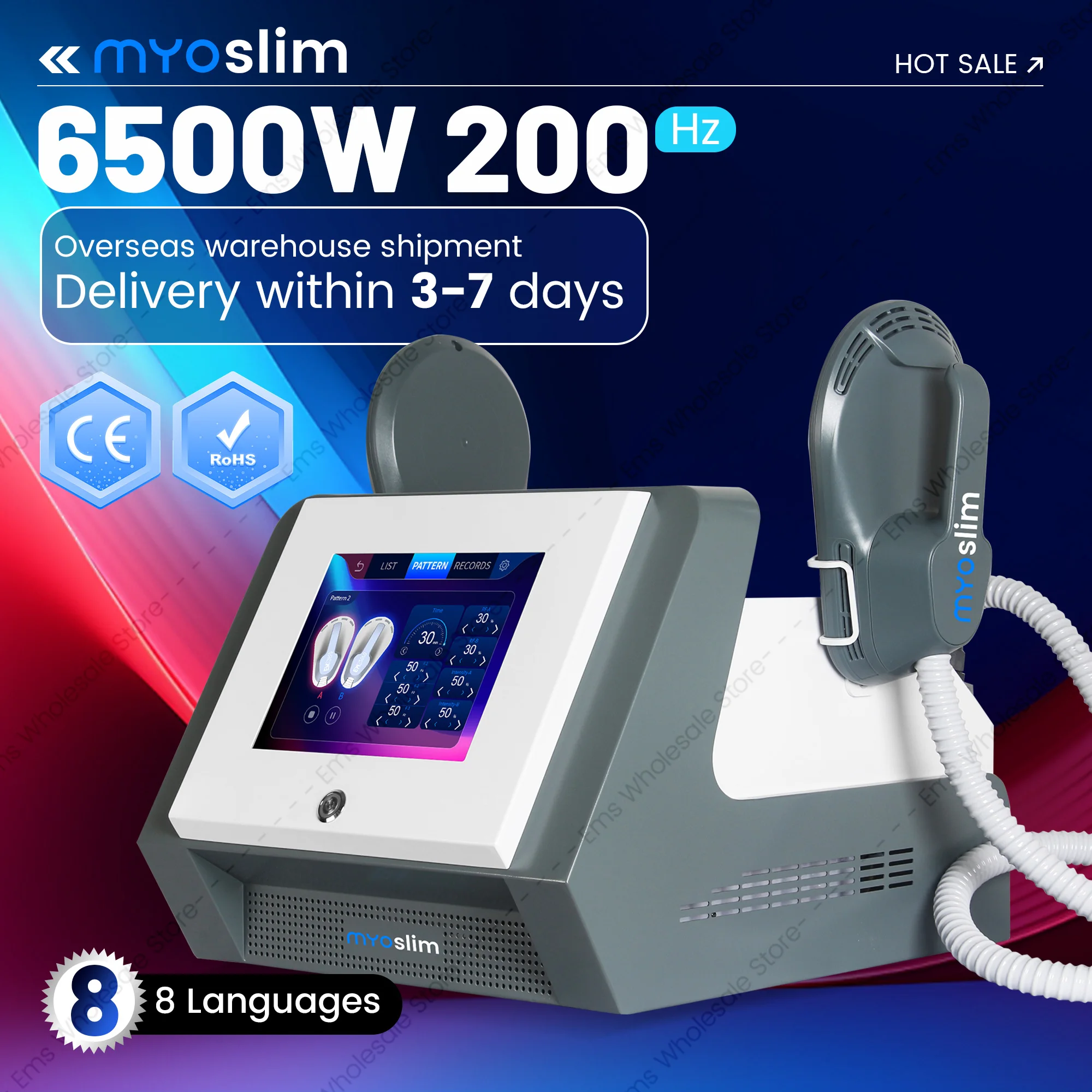 

Myoslim Machines 6500 Вт Профессиональный портативный NEO для похудения тела Nova Rf Mini Muscle EMS Электромагнитная стимуляция