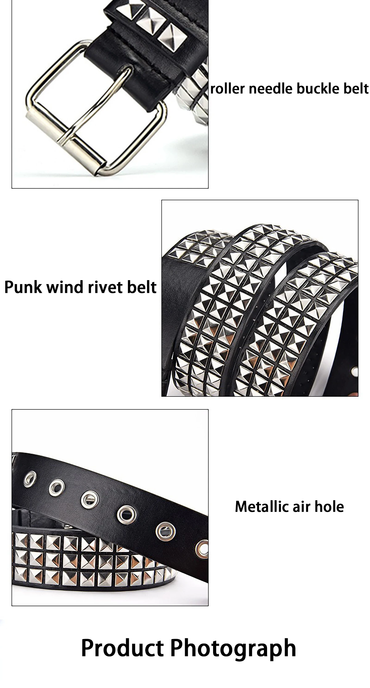 Mode Neue Quadratische Perle Niet Gürtel Metall Pyramide Gürtel Männer und Frauen Punk Hardware Jeans Gürtel Y2K Gürtel Designer Gürtel frauen Gürtel – Detail 2