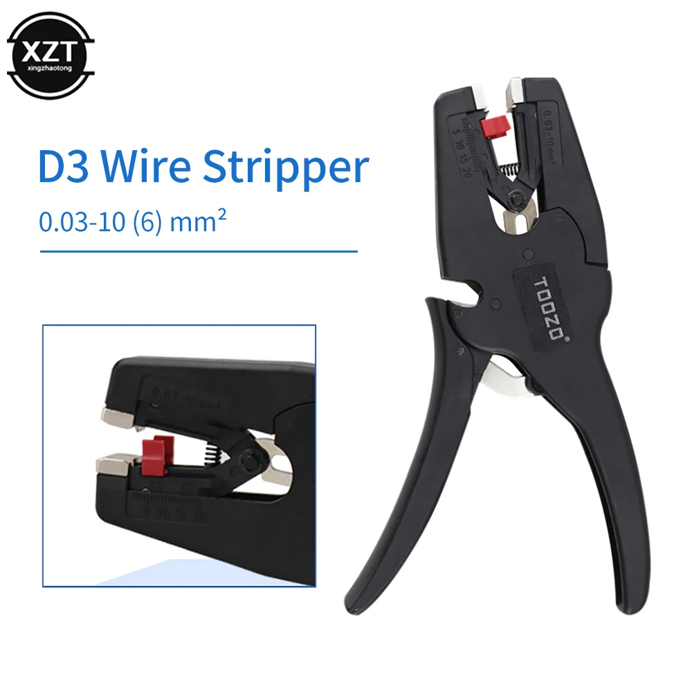 HS-D3 Self-Adjusting insulation Wire Stripper range 0.03-10m㎡ With High Quality wire stripping Cutter Range 0.03-10m㎡ Flat Nose