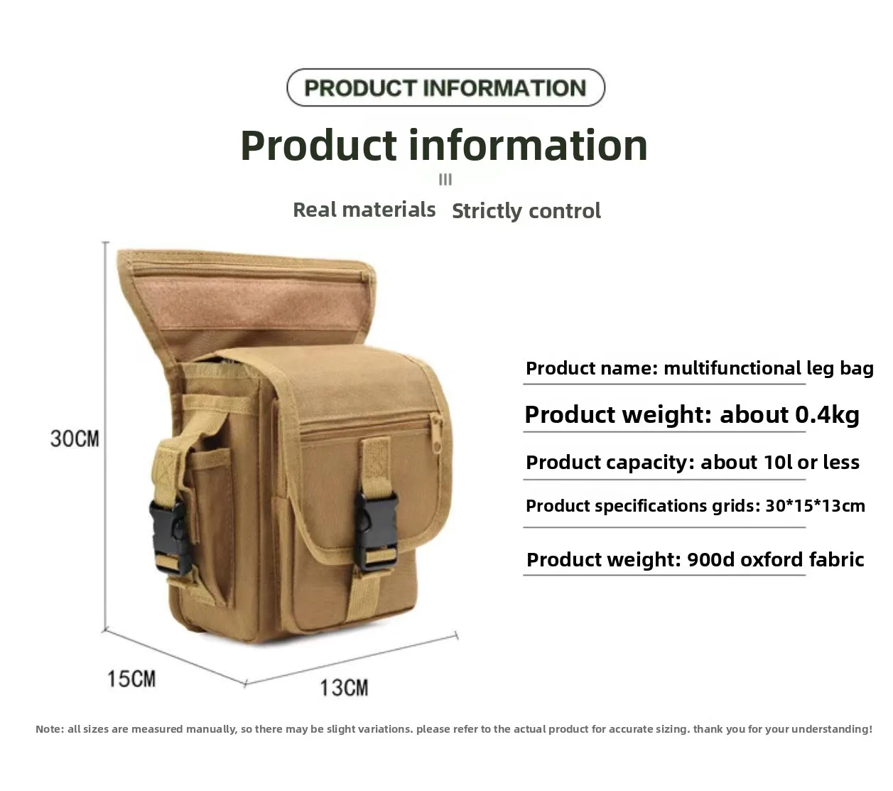 Cycling Outdoor Gear Bag Lure Fishing Leg Bag Storage Waist Pack for Adventure Rescue Multi Layer Equipment