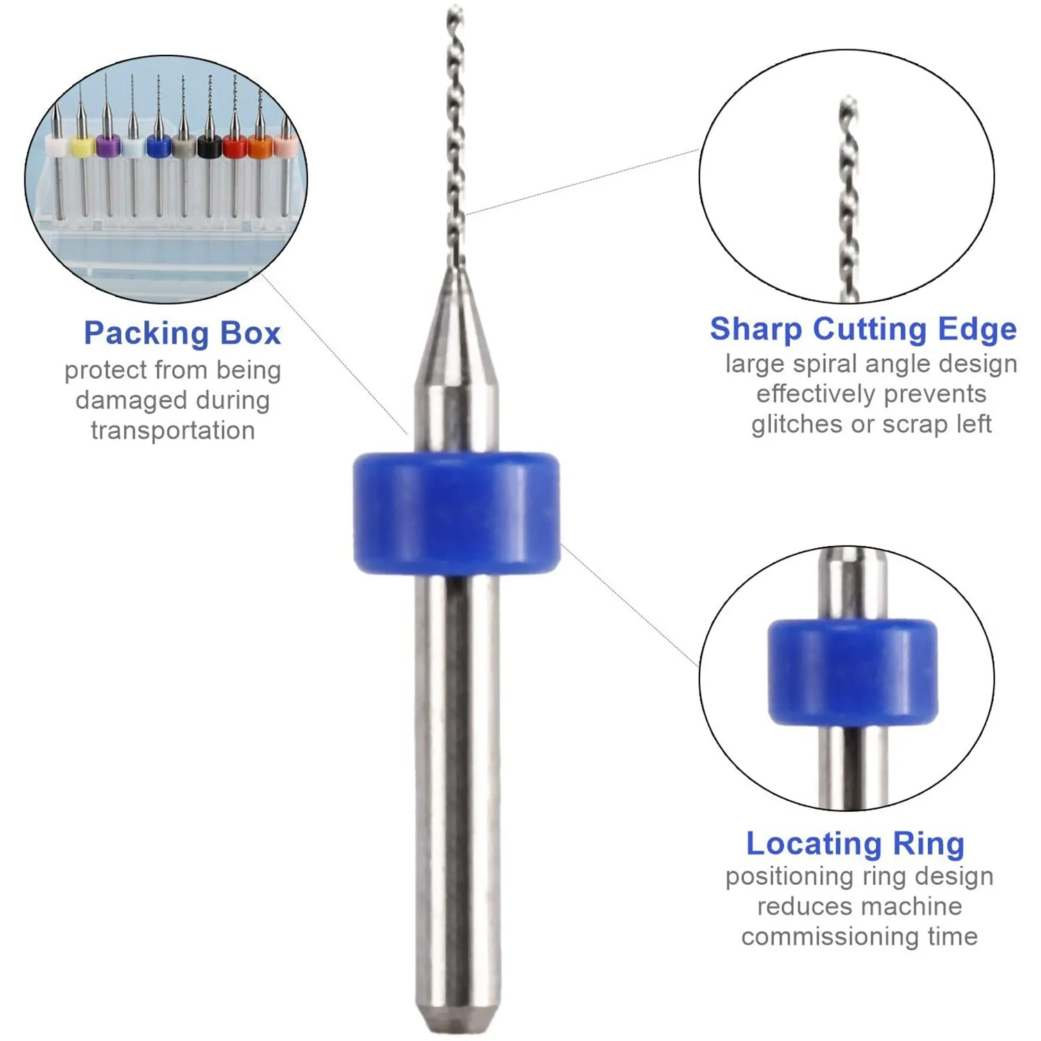 Set di punte da trapano per PCB da 50 pezzi Mini punte da trapano in metallo duro per incisione CNC di gioielli Dremel in pietra per circuiti stampati, 0.3-1.2mm