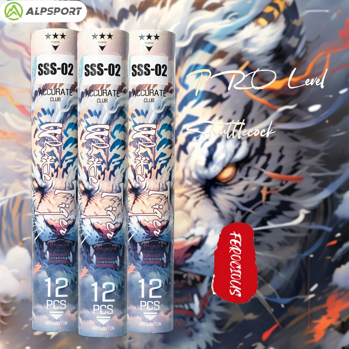 ALP SSS-02 12PCS/tube PRO professional white goose badminton and training ball moving speed durable badminton ALPSPORT