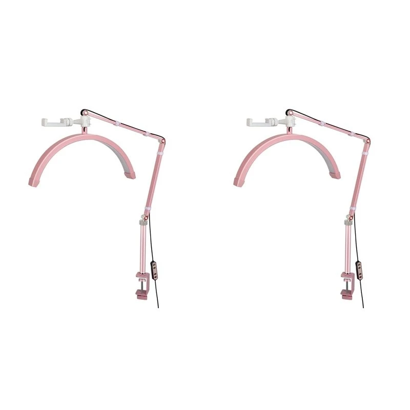 Lightweight 2X Half Moon Led Lamp Professional Ring Lights For Nail Lighting Fill Light For Makeup Beauty Vlog Live US Plug