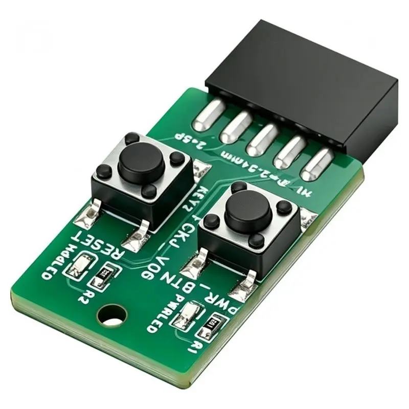 Computer Power Reset Switch Module 9-Pin Connector Front Panel Header For PC Desktop Motherboards With LED Indicator