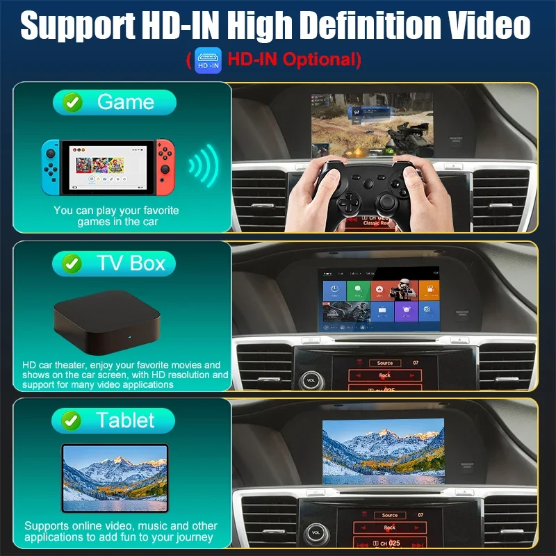 Wireless Smart Carplay For Honda Accord Odyssey 2014-2018 Dual-Screen Android Auto Original Screen Support Mirroring Rear Camera