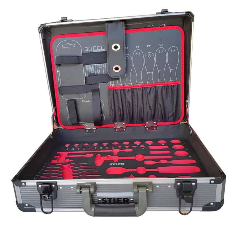 Mechanical Tool Kit Hand Tool Combination Set Aluminum Alloy Tool Box Portable Car Repair Storage Case Tools for Bicycle Auto