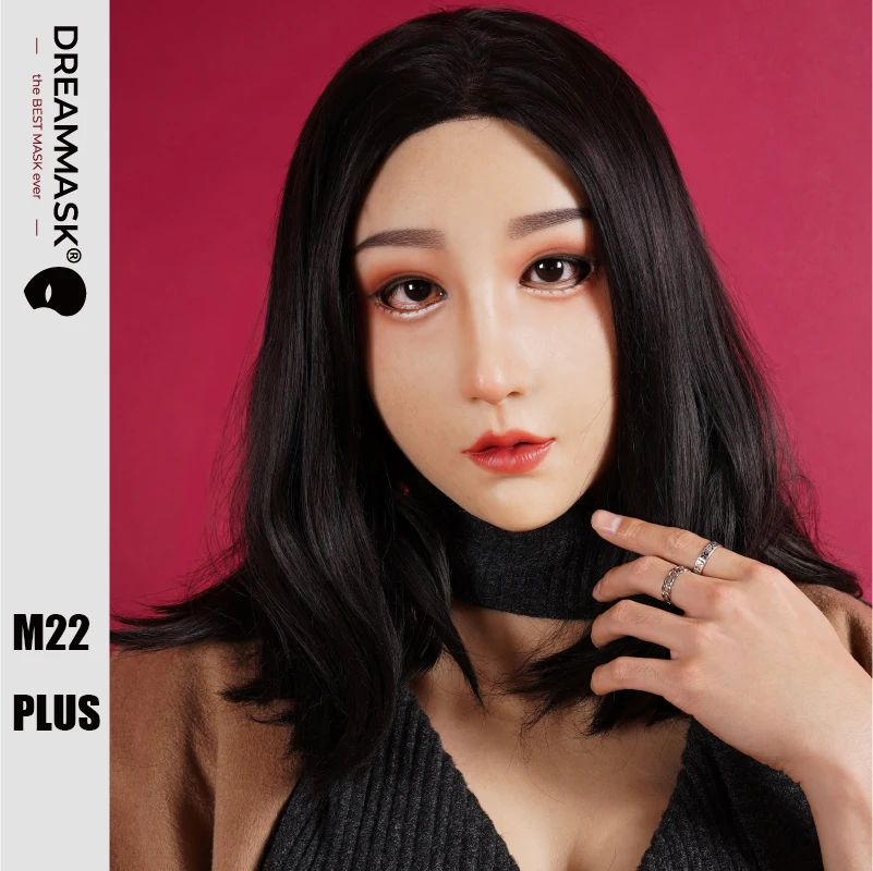 (M22+ NINA PLUS)Dreammask DMS Transgender Full Head With Breast Torso Cosplay Kigurumi Male To Female Silicone Crossdress Mask