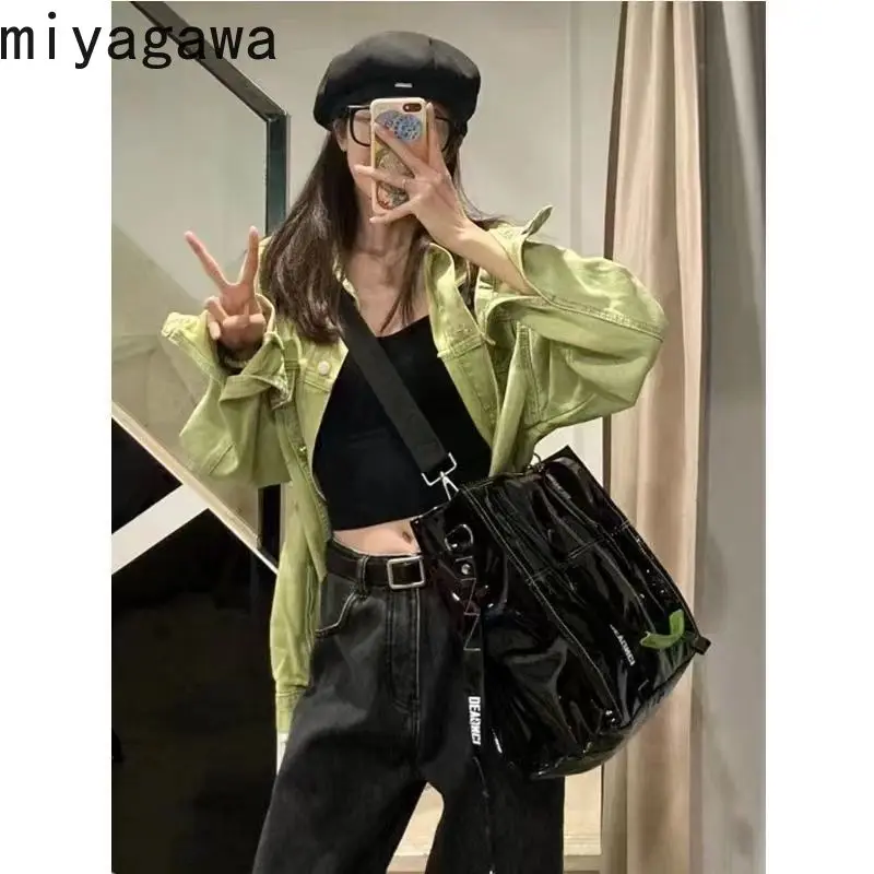 Miyagawa Fashion Motocycle Bag 2023 New Leather Cool Tote Bag Single Shoulder Crossbody Bag Causal Designer Bag for Women