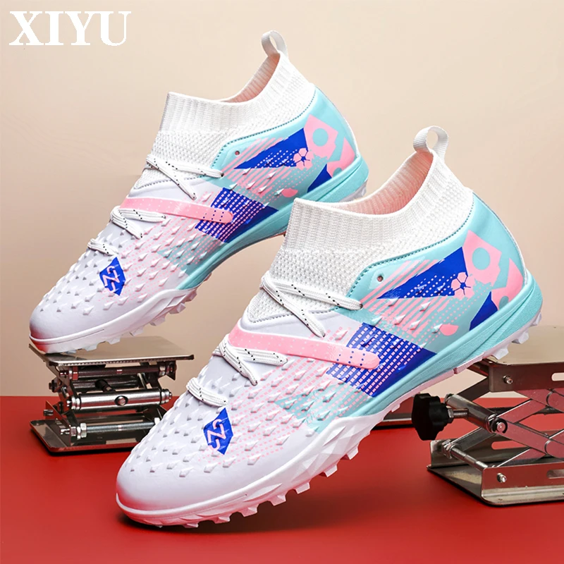 

XIYU Мужские футбольные бутсы Футбольные бутсы с пятью сторонами Тренировочная обувь для дома Сверхлегкие дышащие нескользящие тренировочные кроссовки с длинными шипами