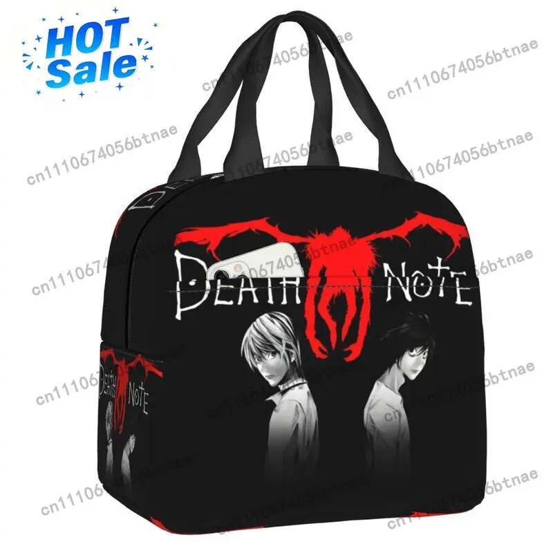 Custom Harajuku D-Deathes N-Notes Anime Insulated Lunch Bags for Office Waterproof Cooler Thermal Lunch Box Women Kids