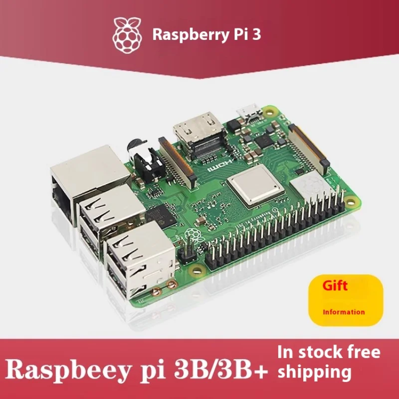 Original Raspberry Pi 3 Model B+ 3B plus RPI 3B+ with 1G SDRAM BCM2837B0 Cortex-A53 64-bit SoC 1.4GHz Support WiFi and Bluetooth