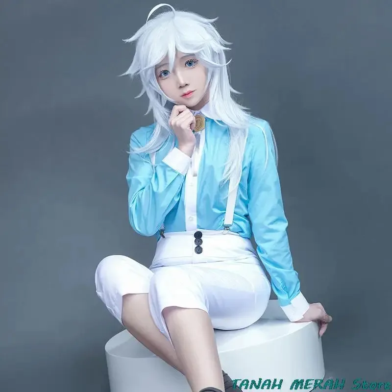 

qq023Аниме Kemono Jihen Akira Косплей Костюм Унисекс Рубашка Брюки Униформа Необычные Хэллоуин Карнавал Рождественская Вечеринка Костюмы Парик