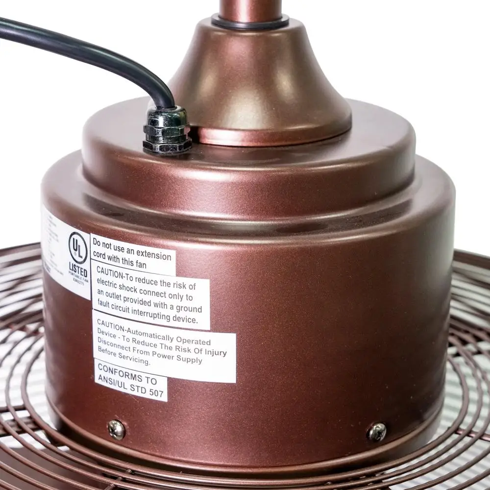 Наружный 18-дюймовый настенный вентилятор с 3-скоростной осцилляцией и подвесным крючком. Идеальное использование беседки, патио, крыльца.