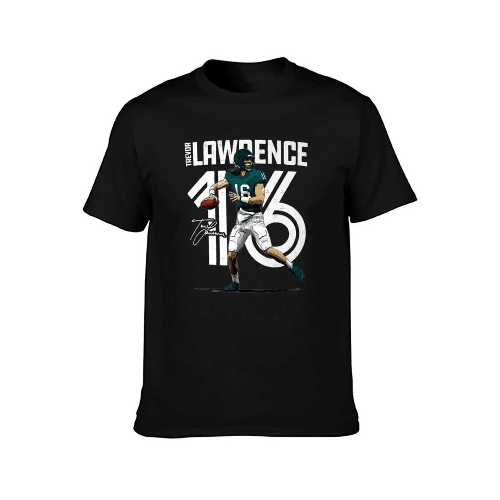 Trevor Lawrence T-Shirt, Summer Casual Cotton Tee, Oversized Streetwear Tops, Vintage Graphic Print, Loose Fit Short Sleeve