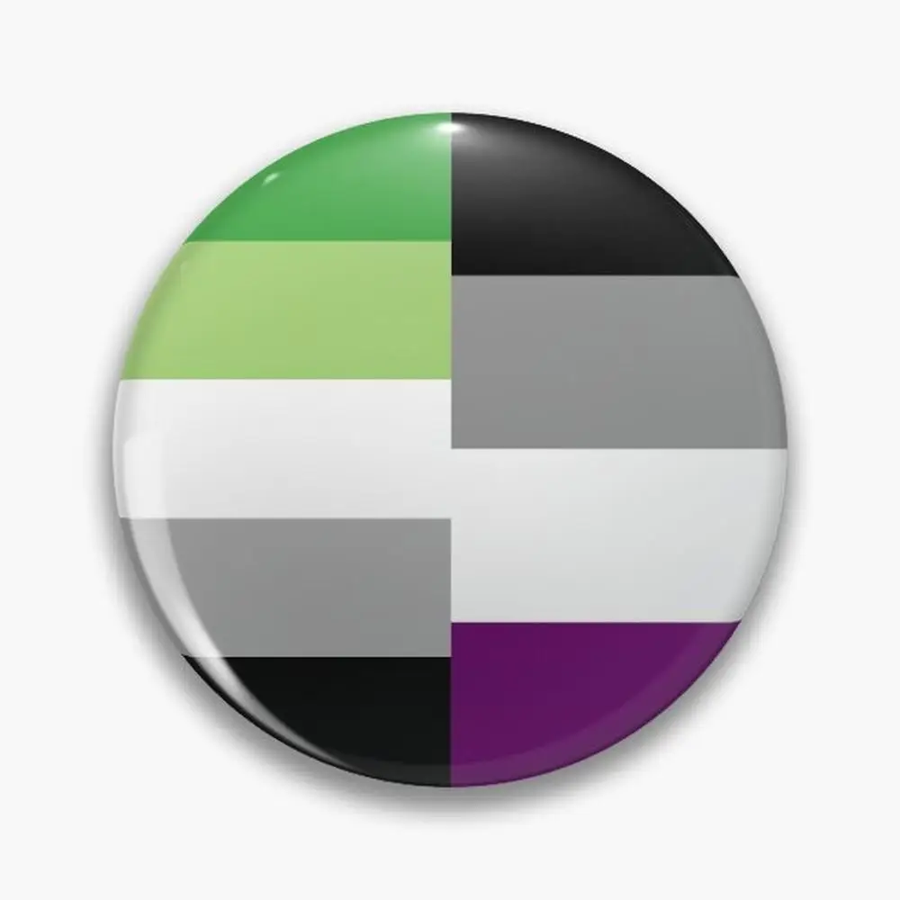 Aromantic + Asexual Flags Pin Buttons Brooches  Jewelry Accessory Customize Brooch Fashion Lapel Badges