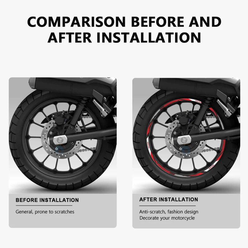 Motorcycle Wheel Sticker Waterproof Decals for Honda CL500 CL 500 Scrambler 2023 Accessories 17 Inch Rim Stickers