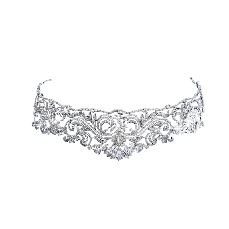 

Свадебные короны для королевы, аксессуары для волос невесты, кубический цирконий, свадебная тиара принцессы, корона для женщин, 15-летний свадебный головной убор