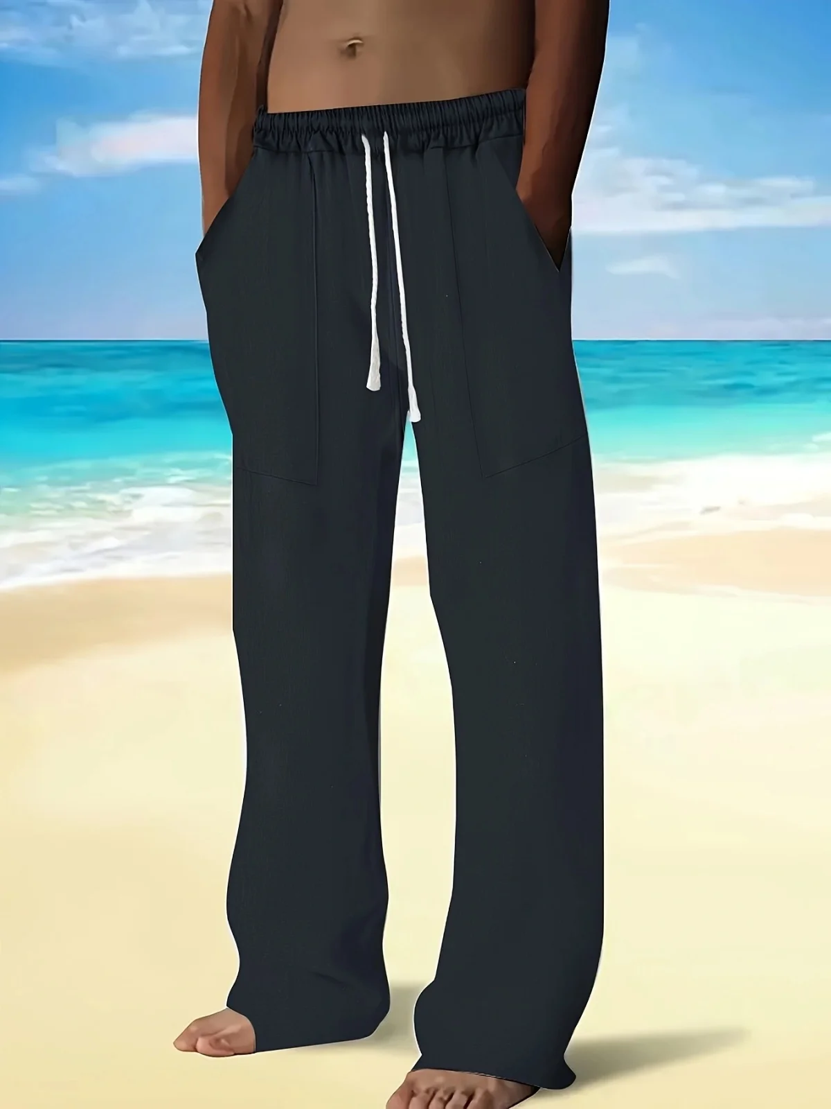 Men's Cotton And Linen Trousers, Spring And Summer Casual Sports Pants, Comfortable And Breathable Linen Pants, Straight Pants