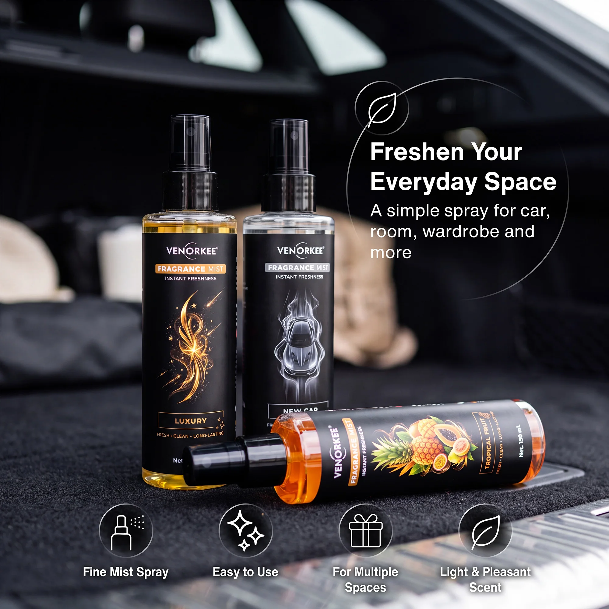 150ML Multi-Duft Duftspray Tragbarer Lufterfrischer für Auto und Zuhause Langanhaltender Romantischer Duft Atmosphäre – Detail 2