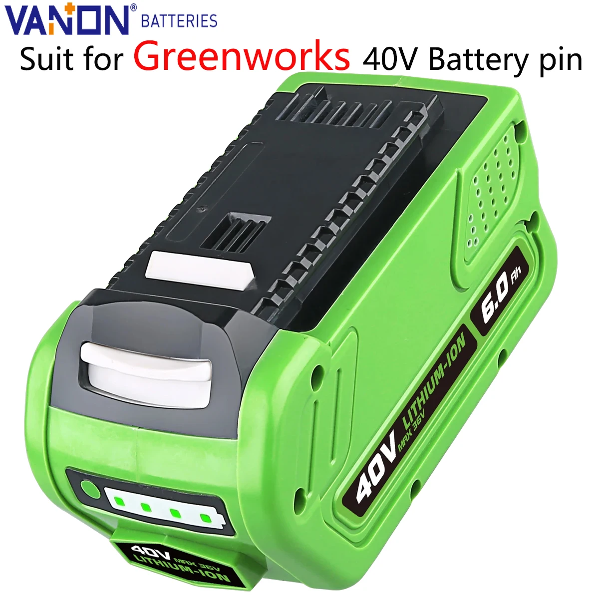 

Vanon 29462 40V 6.0Ah G-MAX Lithium Battery Replace for Greenworks 29472 29252 20202 22262 Cordless Power Tool Battery pin US