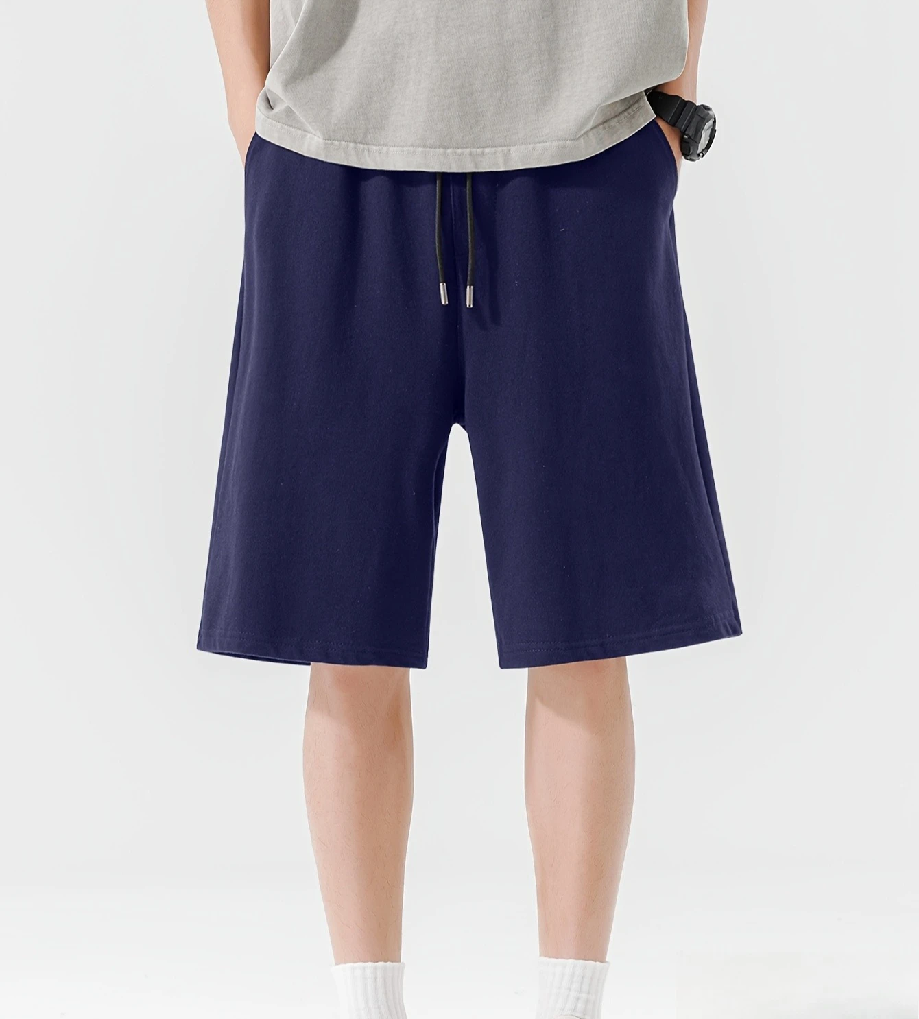 

Мужские шорты из чистого хлопка, летние однотонные, повседневные бриджи, мужская верхняя одежда, спортивные бриджи