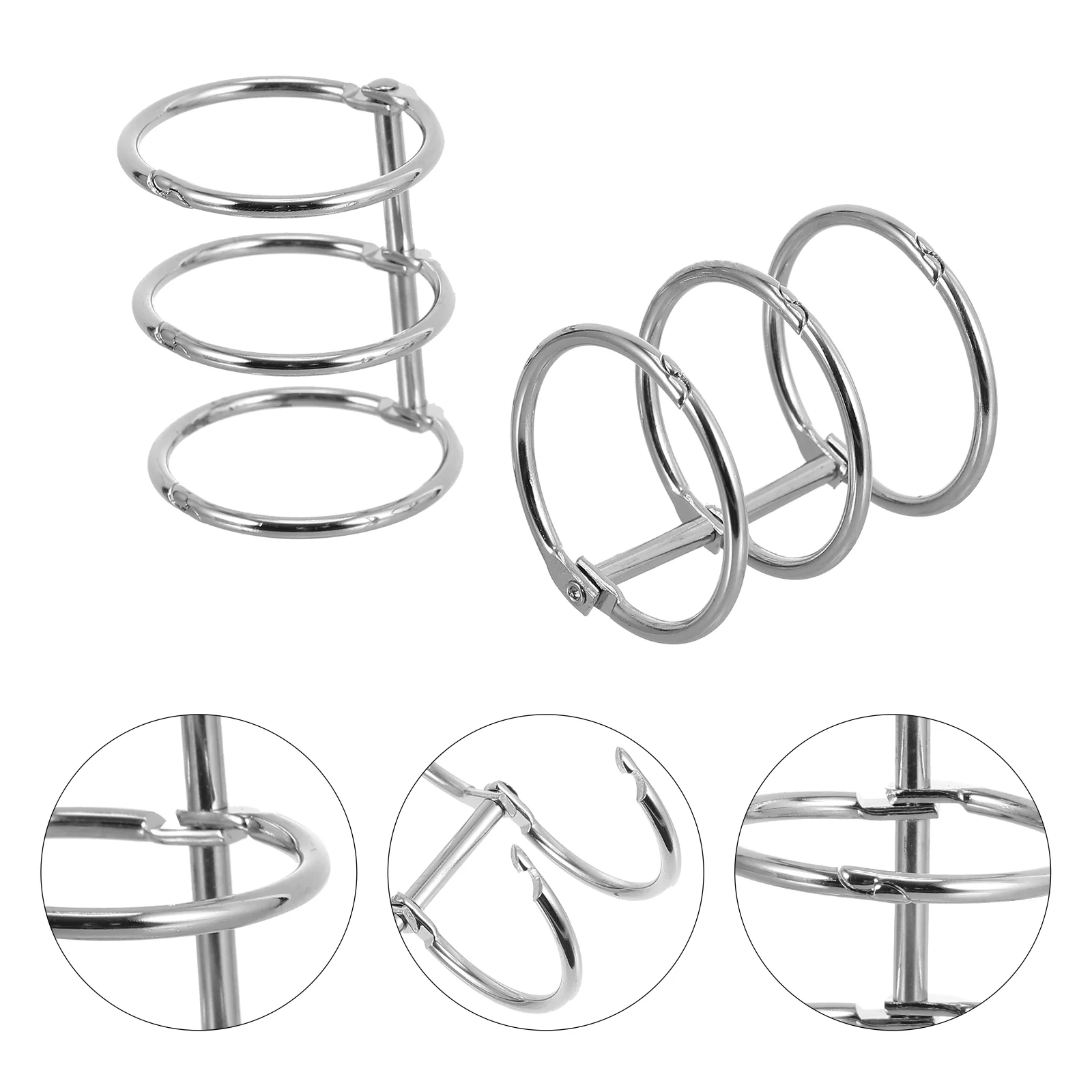 

10 Pcs Binder Clip DIY Writing Notebook Coil Snap Rings Spiral Notebooks Loose Leaf Iron